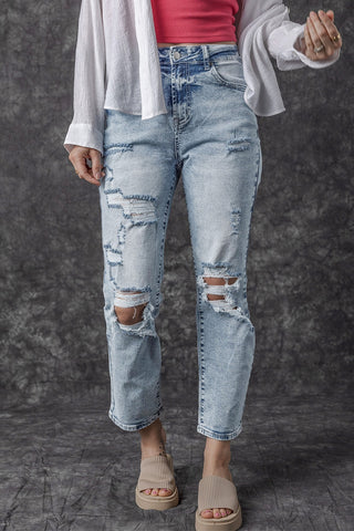 Distressed High Waist Jeans Divacious