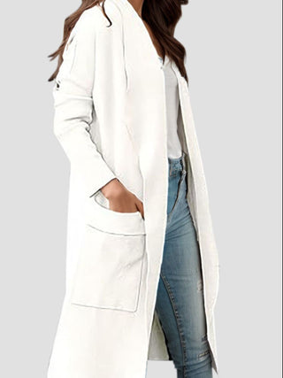 Open Front Dropped Shoulder Outerwear Divacious