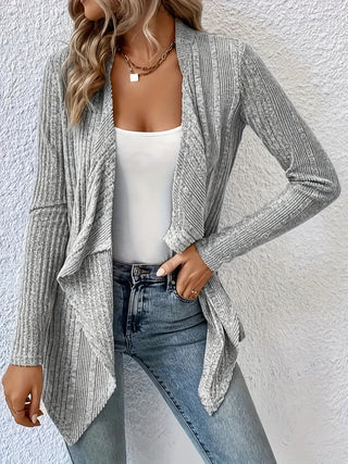 Open Front Long Sleeve Cardigan Divacious