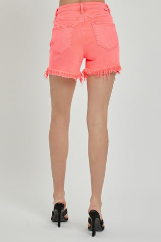 Raw Hem Asymmetrical Waist Denim Shorts Divacious