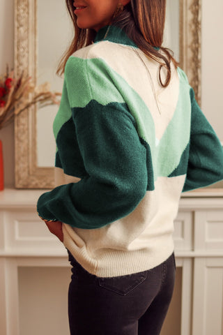 Color Block Buttoned Sweater Divacious