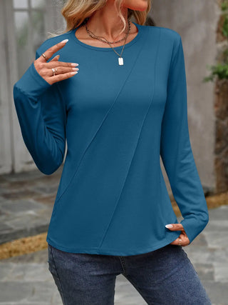 Round Neck Long Sleeve T-Shirt Divacious