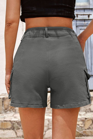 Pocketed High Waist Shorts Divacious