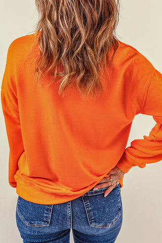 Round Neck Dropped Shoulder Sweatshirt Divacious