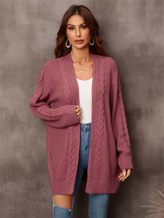 Warm Fall Mixed Knit Open Front Longline Cardigan Divacious