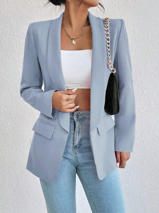 Shawl Collar Long Sleeve Blazer Divacious