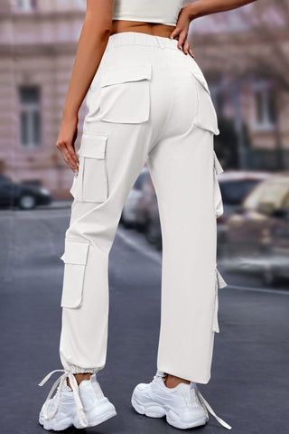 Elastic Waist Cargo Pants Divacious