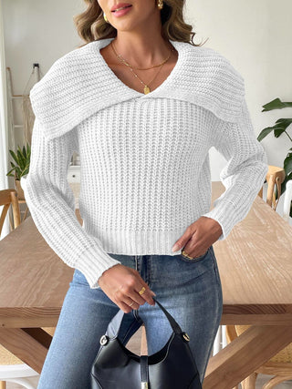 Cable-Knit Long Sleeve Sweater Divacious