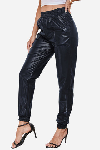 Elastic Waist Joggers with Pockets Divacious