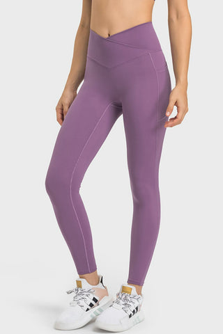 Millennia V-Waist Yoga Leggings with Pockets Trendsi