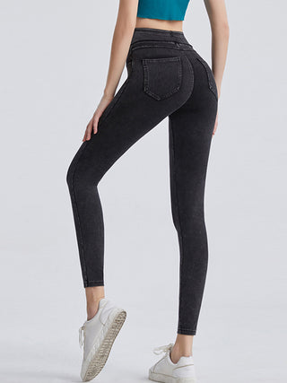 Wide Waistband Sports Leggings Trendsi