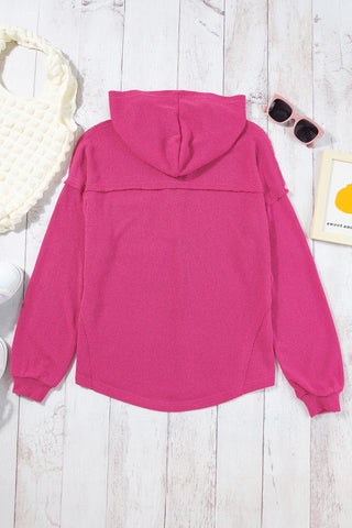 Pocketed Dropped Shoulder Long Sleeve Hoodie Divacious