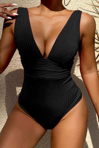 Plunge Wide Strap One-Piece Swimwear Divacious