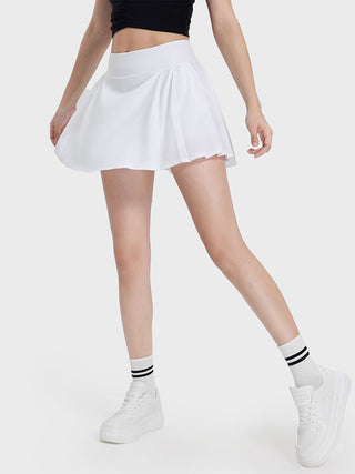 Pleated Detail Mid-Rise Waist Active Skirt Divacious