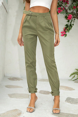 Belt Detail Jogger Pants Divacious