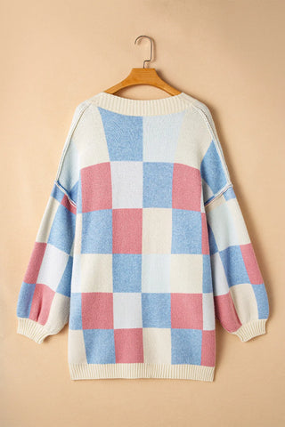 Color Block Open Front Long Sleeve Cardigan Divacious