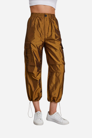 Drawstring High Waist Cargo Joggers Divacious