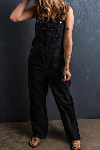 Pocketed Straight Denim Overalls Divacious