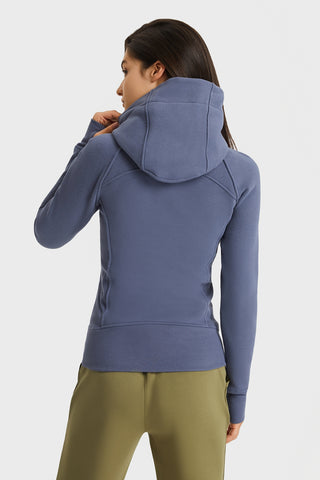 Millennia Zip Up Seam Detail Hooded Sports Jacket Trendsi