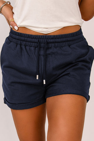 Drawstring Waist Cuffed Shorts Divacious