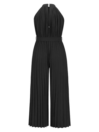 Cutout Tied Pleated Sleeveless Jumpsuit Divacious