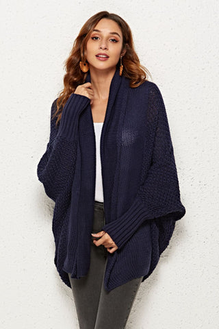 Open Front Dolman Sleeve Longline Cardigan Divacious