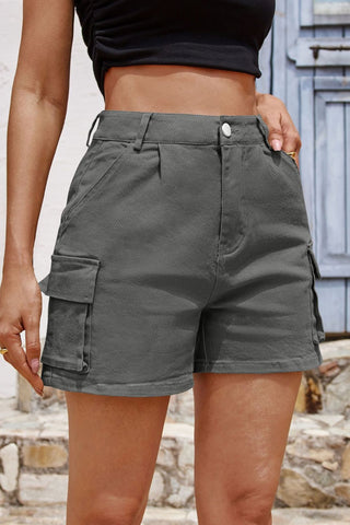 Pocketed High Waist Shorts Divacious