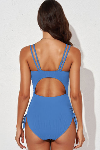 Tied Cutout Plunge One-Piece Swimsuit Divacious