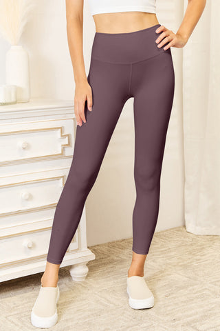 Double Take Wide Waistband Sports Leggings Trendsi