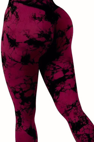 Printed High Waist Active Pants Trendsi