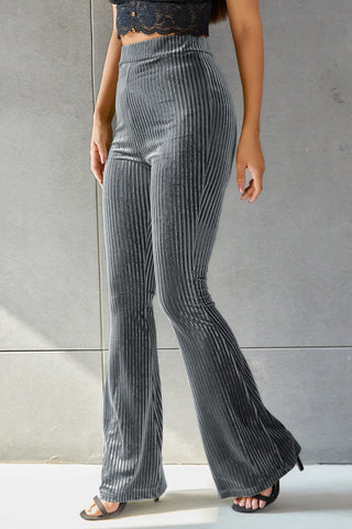 Ribbed High Waist Flare Pants Divacious