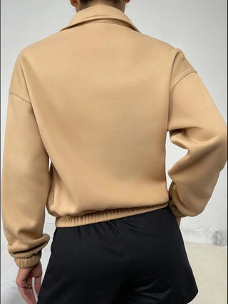 Half-Zip Dropped Shoulder Sweatshirt Divacious