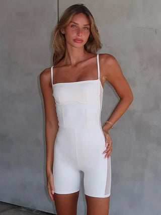 Square Neck Spaghetti Strap Romper Divacious