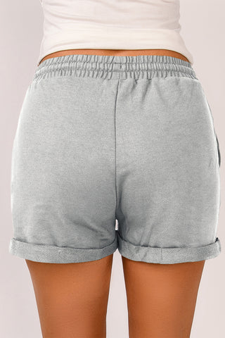 Drawstring Waist Cuffed Shorts Divacious