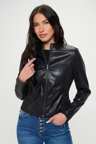 Coalition LA Zip Up Vegan Moto Jacket Trendsi