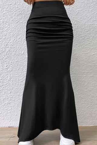 Ruched Maxi Trumpet Skirt Divacious