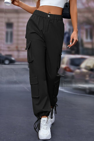 Elastic Waist Cargo Pants Divacious