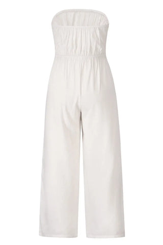 Tied Cutout Tube Wide Leg Jumpsuit Divacious