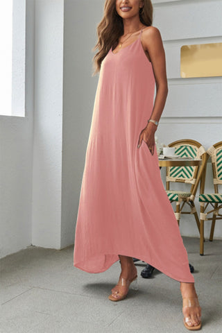 Devine Spaghetti Strap Maxi Dress Trendsi