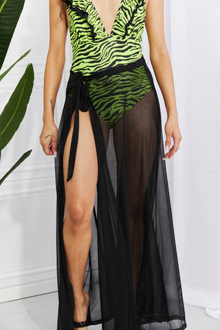 Marina West Swim Beach Is My Runway Mesh Wrap Maxi Cover-Up Skirt Divacious