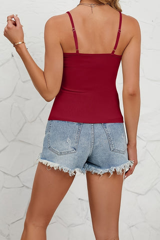 Lace Detail Scoop Neck Cami Divacious