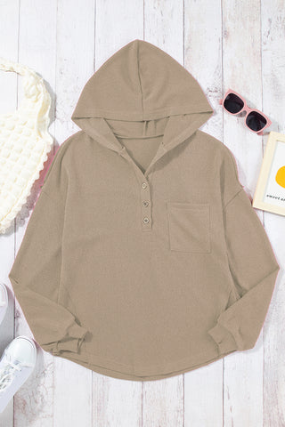 Pocketed Dropped Shoulder Long Sleeve Hoodie Divacious