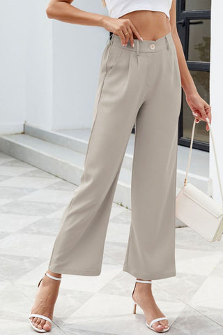 Pocketed High Waist Pants Divacious