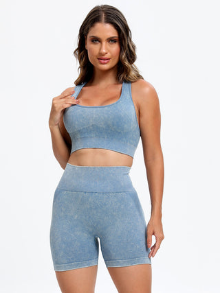 Scoop Neck Wide Strap Top and Shorts Active Set Trendsi