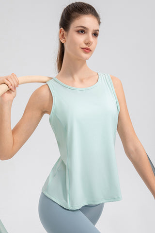 Wide Strap Round Neck Active Tank Trendsi