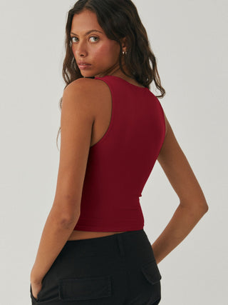 Round Neck Cropped Tank Divacious