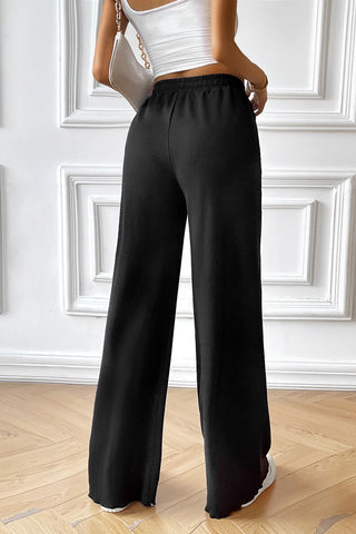 Drawstring Wide Leg Pants with Pocketed Divacious