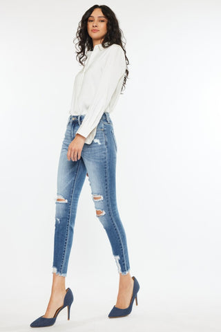 Kancan High Rise Frayed Ankle Skinny Jeans Divacious