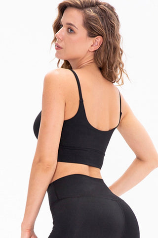 Scoop Neck Long Active Bra Trendsi