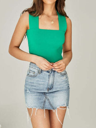 Square Neck Wide Strap Tank Divacious